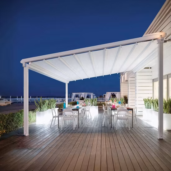 Atacado toldo retrátil motorizado de PVC para-sol toldo ao ar livre