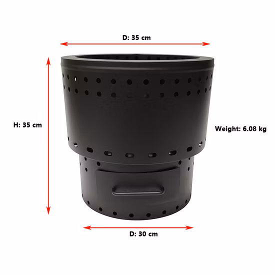 Área externa e jardim e casa Fogueira a lenha 37 pol. com furo de drenagem Lareira extra grande redonda redonda externa Quintal